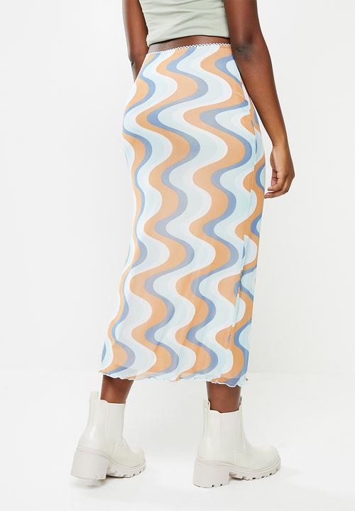 Cotton On - Mesh midi skirt - harlow wave teal sky