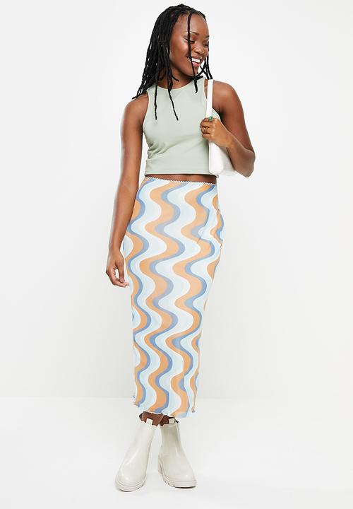 Cotton On - Mesh midi skirt - harlow wave teal sky