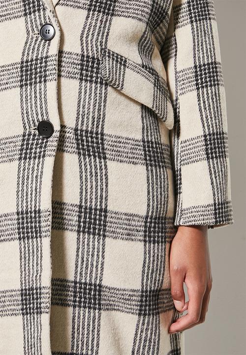 Superbalist - Check boyfriend coat - tan check