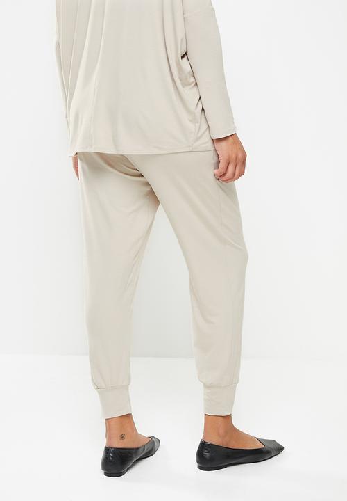 edit Maternity - Maternity drop crotch jogger - stone