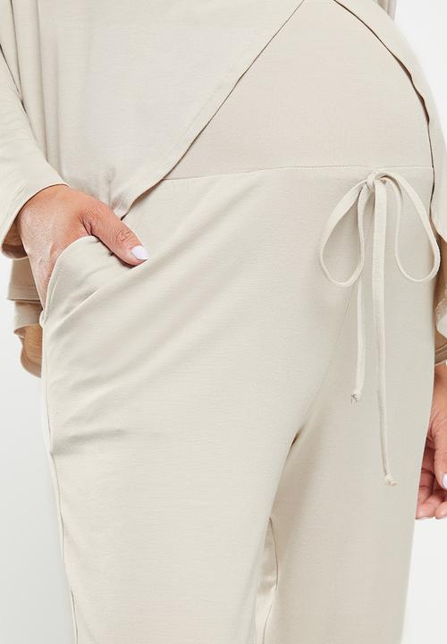 edit Maternity - Maternity drop crotch jogger - stone