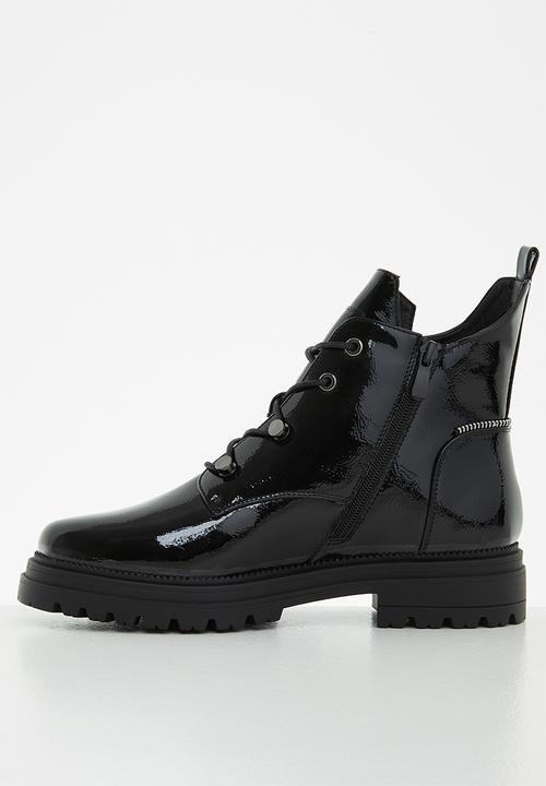 Plum - Melody lace-up ankle boot - black