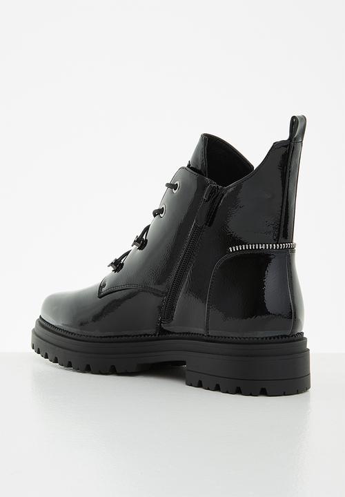 Plum - Melody lace-up ankle boot - black