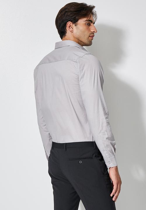 Superbalist - Jos slim stretch shirt - grey
