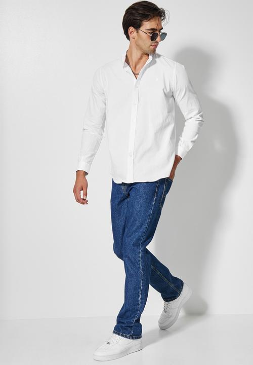 Superbalist - Lee regular fit mandarin oxford shirt - white