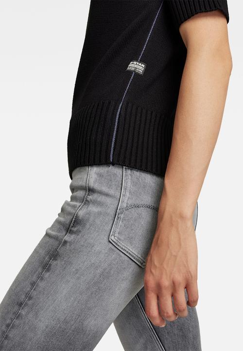 G-STAR - Core mock short sleeve tee  - black