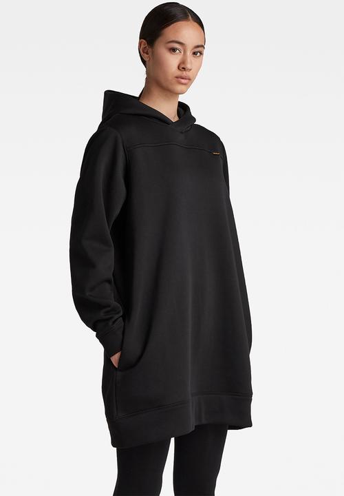 G-STAR - Back text hooded dress - black