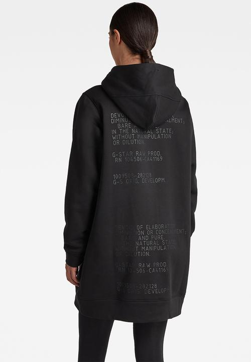 G-STAR - Back text hooded dress - black