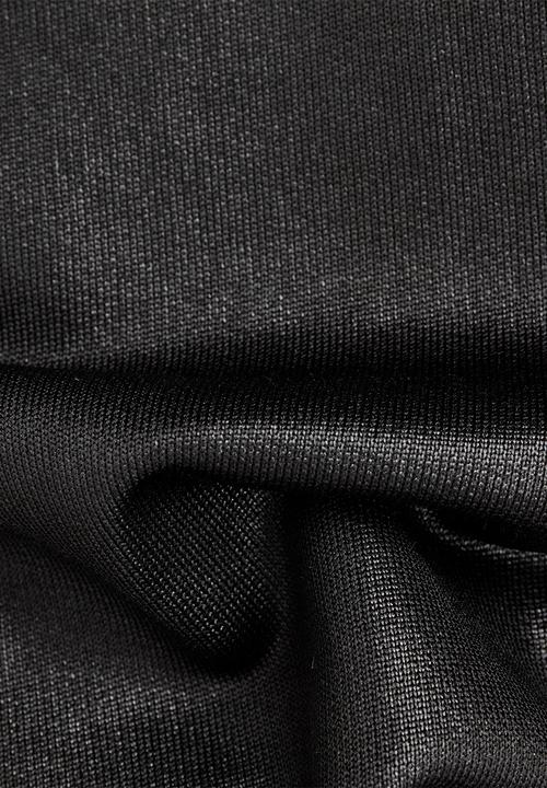 G-STAR - Ruffle neck embro dress - black