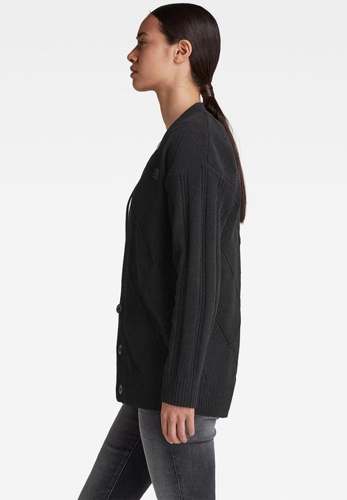 G-STAR - Cable cardigan knit - black