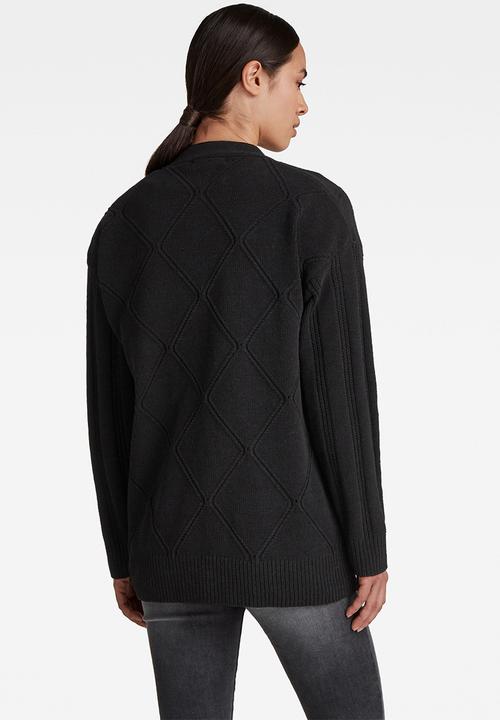 G-STAR - Cable cardigan knit - black