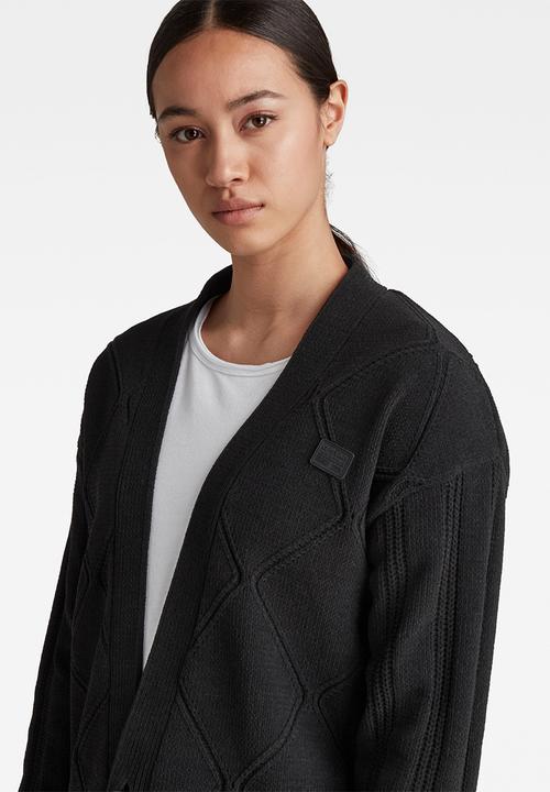 G-STAR - Cable cardigan knit - black