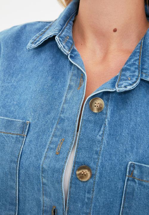 Trendyol - Oversize denim shirt - blue