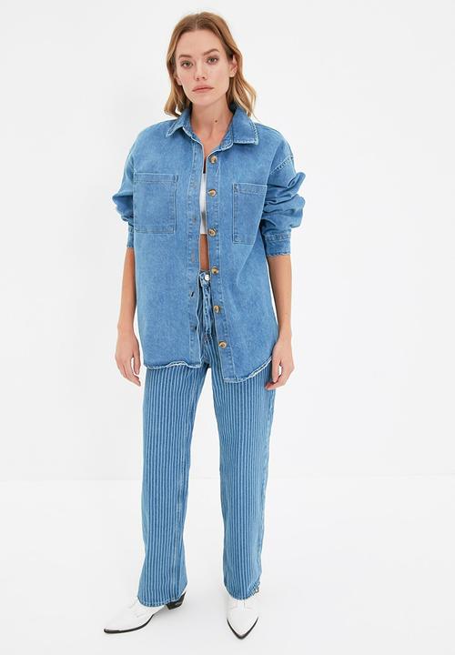 Trendyol - Oversize denim shirt - blue