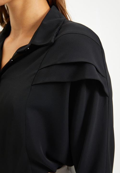 Trendyol - Shoulder detailed shirt - black