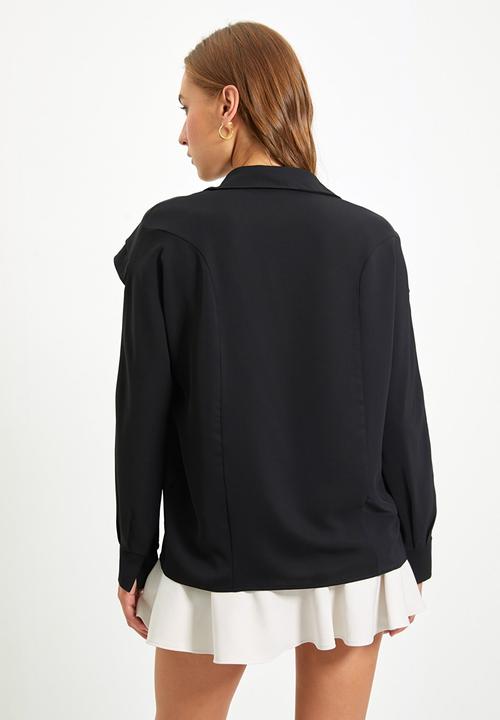 Trendyol - Shoulder detailed shirt - black