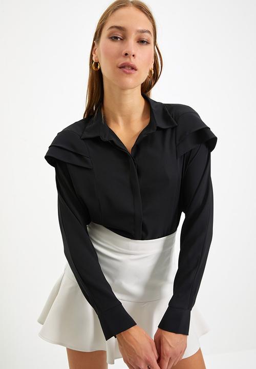 Trendyol - Shoulder detailed shirt - black