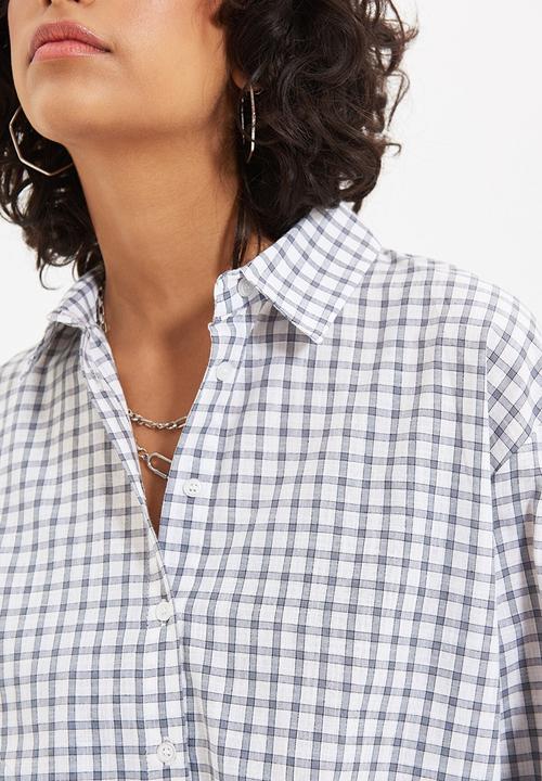 Trendyol - Check shirt - white & grey 