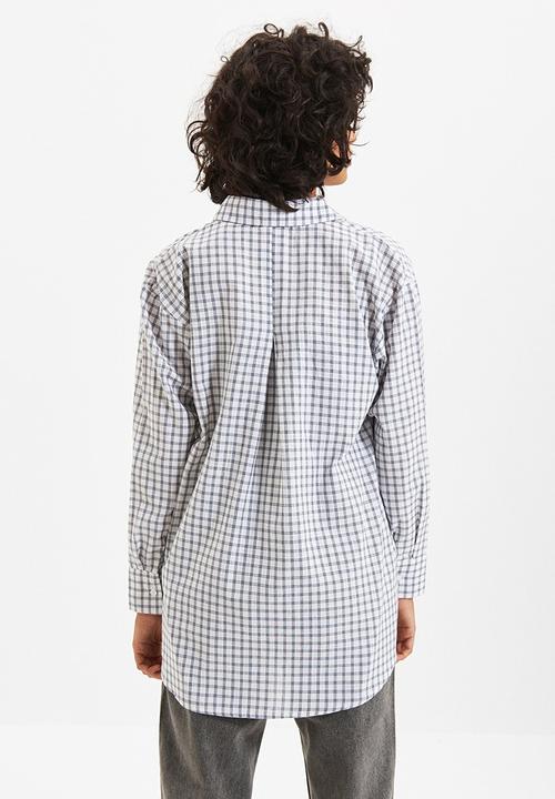 Trendyol - Check shirt - white & grey 