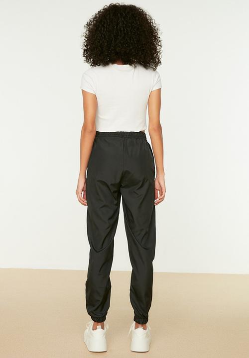 Trendyol - Printed basic knitted sweatpants - black