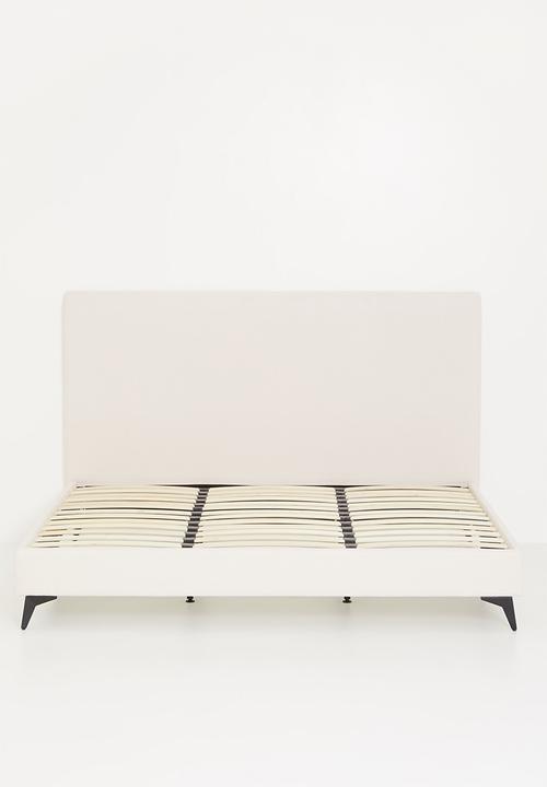 Sixth Floor - Deco plain upholstered bed & headboard - natural