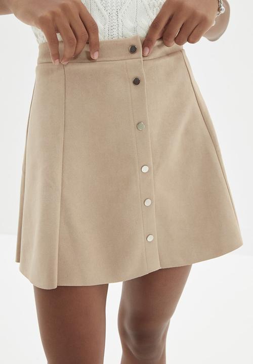 Trendyol - Buttoned skirt - taupe