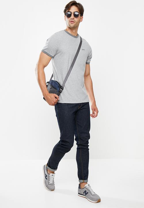 Superdry. - Vintage ringer tee - grey