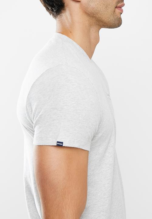 Superdry. - Vintage logo emb vee tee - grey