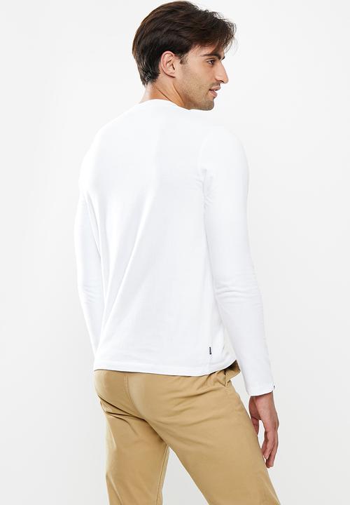 Superdry. - Vintage logo emb ls top - white 