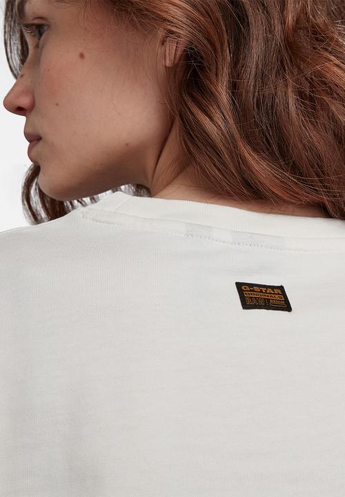 G-STAR - Text pocket loose r long sleeve top - milk