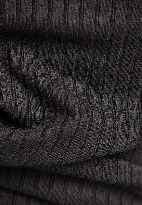 G-STAR - Slim rib long sleeve top - black