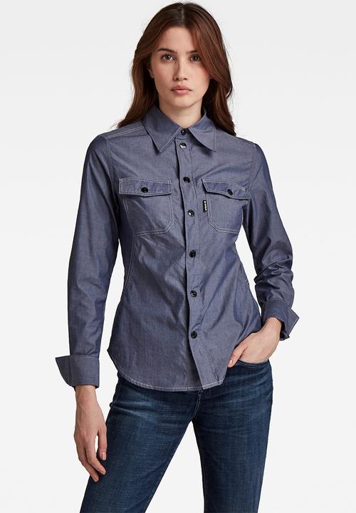 G-STAR - Kick back shirt - servant blue