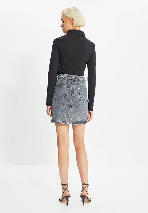 Trendyol - Mini denim skirt - anthracite