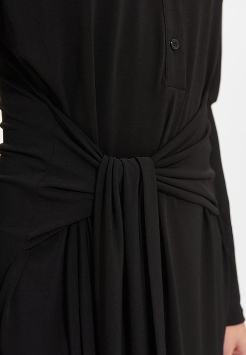 Trendyol - Belted knitted dress  - black