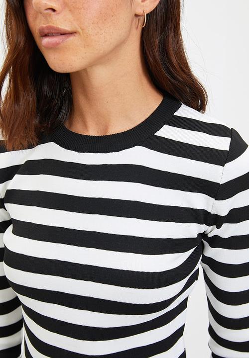 Trendyol - Striped knitwear sweater - black