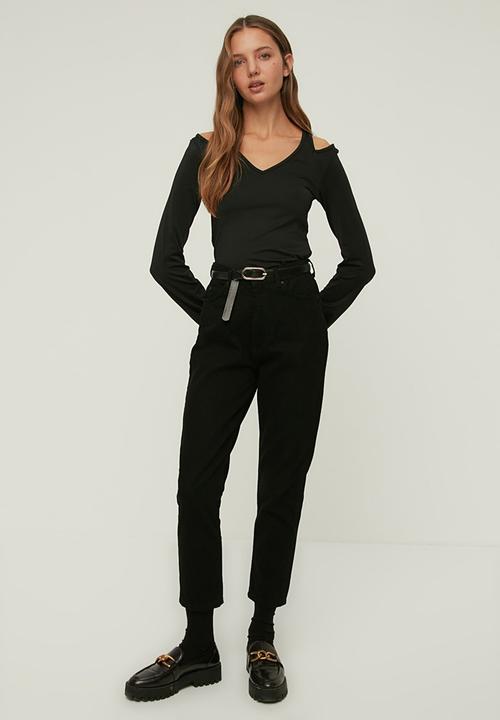 Trendyol - Cut out knitted bodysuit  - black
