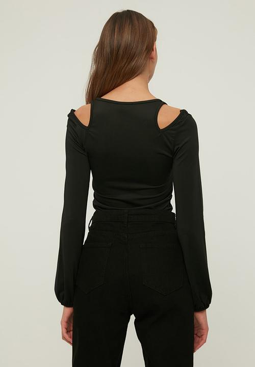 Trendyol - Cut out knitted bodysuit  - black