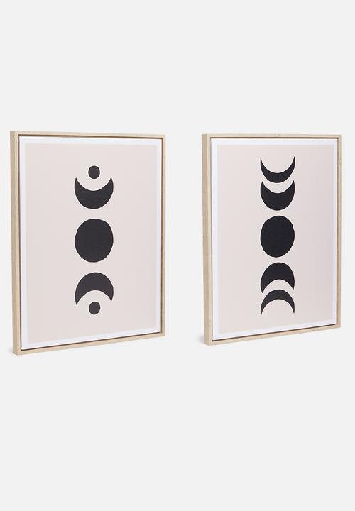 Sixth Floor - Phases of the moon wall art - set of 2