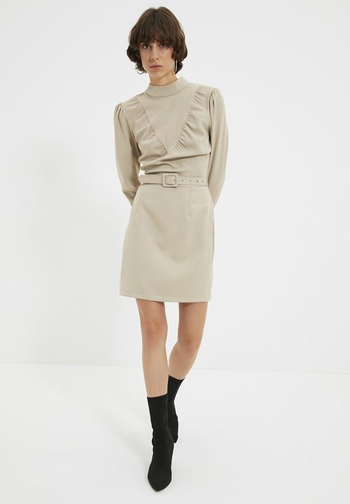 Trendyol - Belt dress  - stone