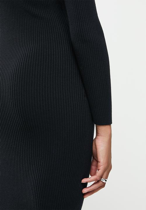 Glamorous - Button down midi - black