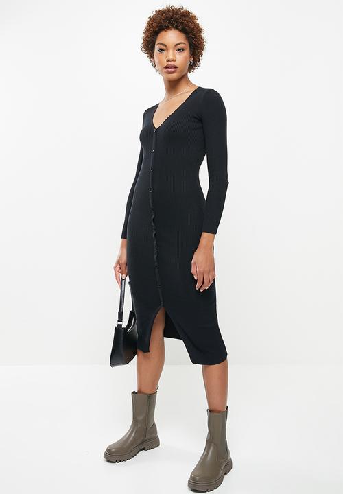 Glamorous - Button down midi - black