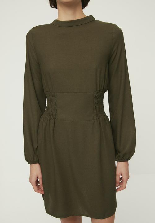 Trendyol - Waist detailed dress  - khaki