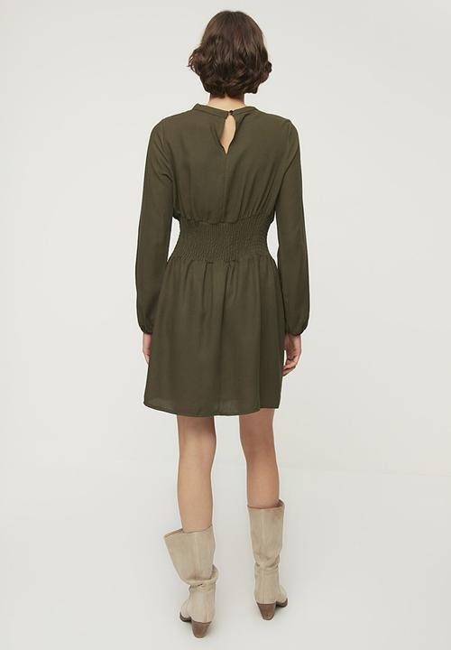 Trendyol - Waist detailed dress  - khaki