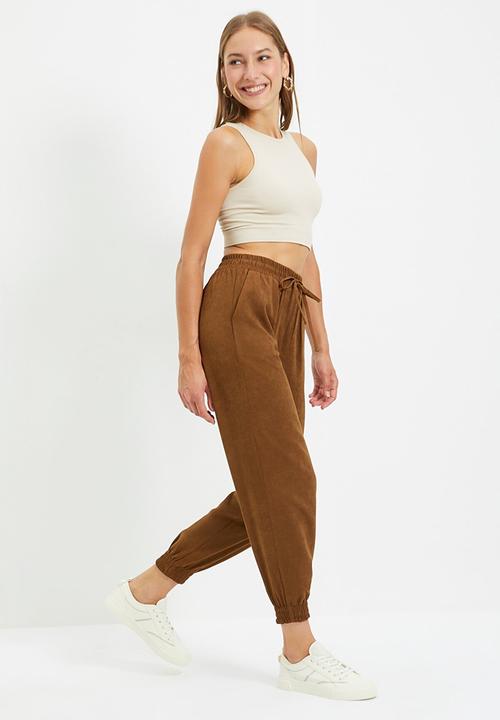 Trendyol - Tie detail trousers - brown