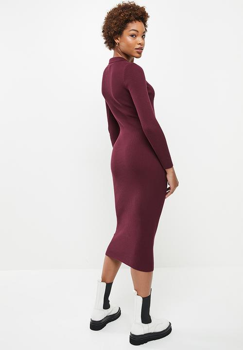 Glamorous - Dress - burgundy (plum)