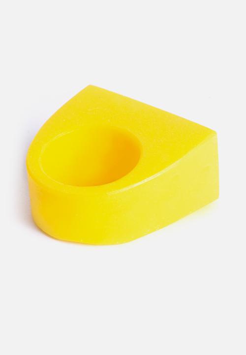 Pina Jewels - Resin block ring - blue/yellow