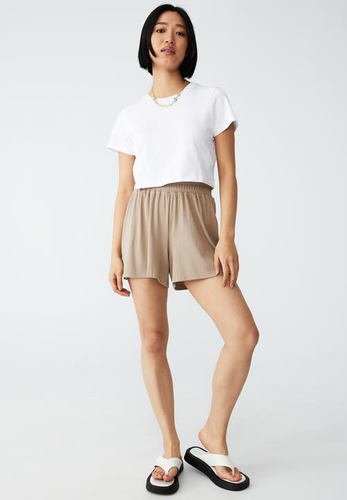 Cotton On - Petite slinky pull on short - latte
