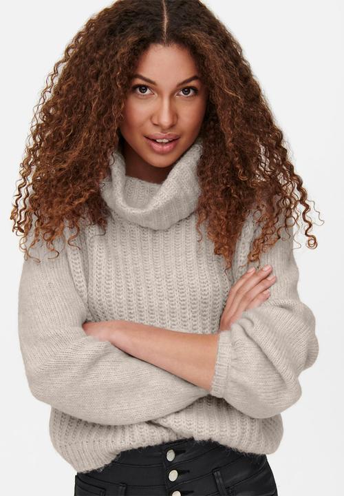 ONLY - Scala long sleeve rollneck pullover - pumice stone
