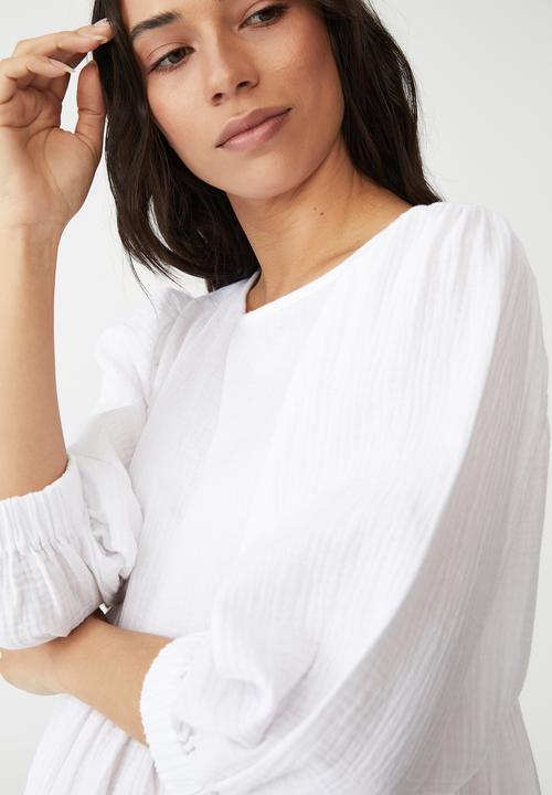 Cotton On - Maternity cheese cloth smock sleeved dress - white