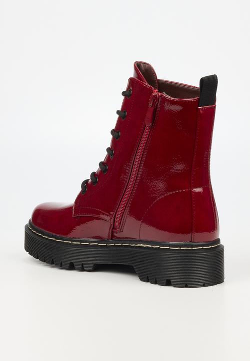Miss Black - Nirvana1 lace-up ankle boot - red
